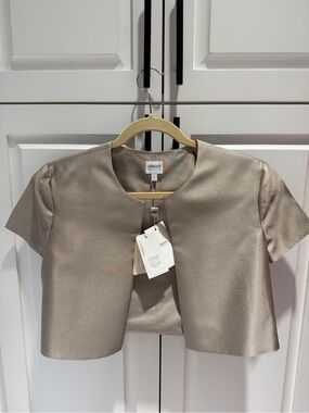 Armani Collezioni Taupe Metallic Short Bolero